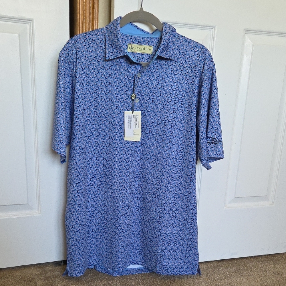 NWT Donald Ross Blue Polo Shirt Size S/M
